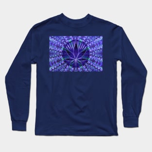 Purple Tie Dye Cannabis Leaf Long Sleeve T-Shirt